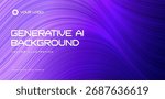 Generative AI Blue Purple Fluid Striped Gradient Background, Abstract Wavy Lines Pattern for technology forum, conference, digital presentation, educational seminar. Vector illustration