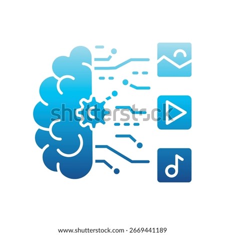 Generative AI color glyph icon. Vector isolated element. Editable stroke.