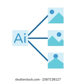 Generative AI flow icon illustration