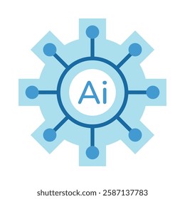 Generative AI gear icon illustration