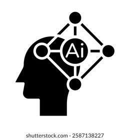 Generative AI head icon illustration