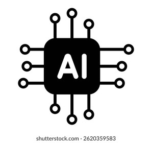 Ícone do AI generativo. Inteligência artificial Ilustração de vetor Coleção de ícones da Web