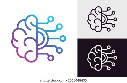 Ai, conceito de inteligência artificial. Analítico, automação, aprendizado de máquina e um cérebro autônomo. Gerenciamento de Big Data, tecnologia de inteligência de informações de conexão de computador, robótica automatizada