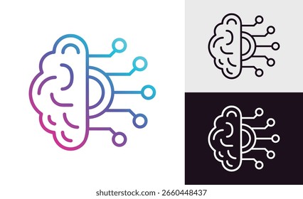 Ai, conceito de inteligência artificial. Analítico, automação, aprendizado de máquina e um cérebro autônomo. Gerenciamento de Big Data, tecnologia de inteligência de informações de conexão de computador, robótica automatizada