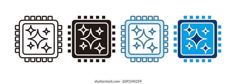 Generative AI-Symbolsatz-Sammlung mit mehreren Stilen