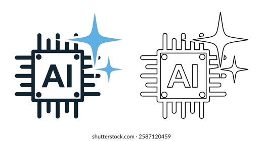 generative AI icon vector with a modern and tech inspired design. Perfect for artificial intelligence, creative automation, machine learning, and digital innovation