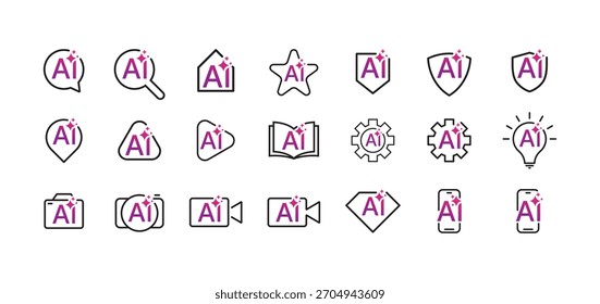 Generative Ai-Symbole. Künstliche Intelligenz Symbol Symbol Symbol Logo Design Element. Vorlage für Vektorgrafik