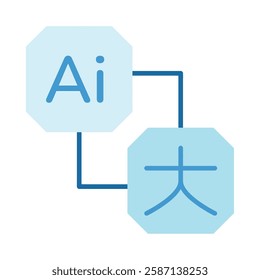 Generative AI language icon illustration