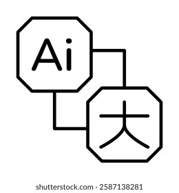 Generative AI language icon illustration