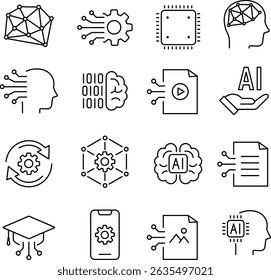 Generativer AI-Zeilen-Symbolsatz