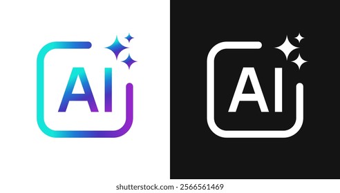 Generative Ai logo. Artificial intelligence icon symbol. Vector illustration