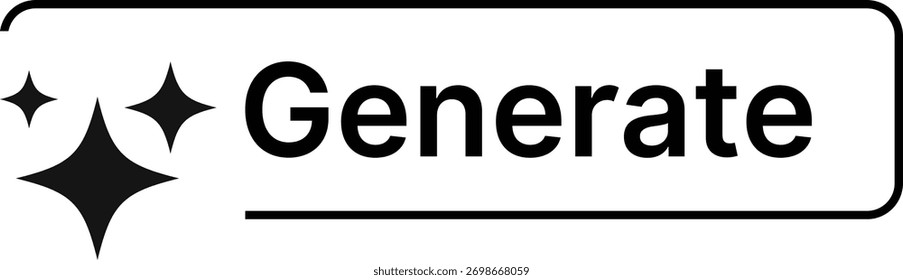 Generative AI logo icon set. Artificial Intelligence Creation symbol. Ai generate icons collection. magic sparkle stars symbol