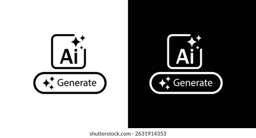 Ícone de logotipo de IA geral com ícone de estrela e quadrado. Inteligência artificial e conceito de ícone de sinal de aprendizado de máquina. Ferramentas para gerar do texto. Elemento de ícone para aplicativo e Web.

