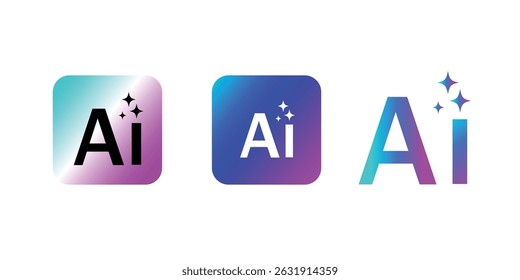 Generative AI logo icon with star and square icon. Artificial intelligence and Machine learning sign icon concept. Tools for generate from the text. Icon element for app and web.
