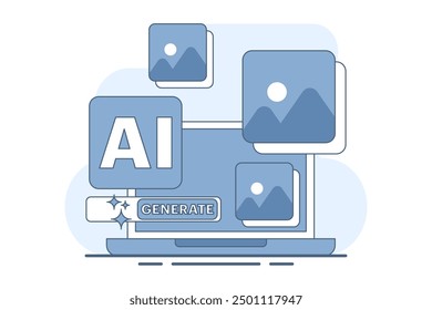 Generatives KI-Modell-Trainingskonzept mit Big Data im maschinellen Lernen. Erstellung von KI-Inhalten mit KI-unterstütztem Assistenten zum Schreiben von Artikeln, Codierung künstlicher Intelligenz. Vektorgrafik.