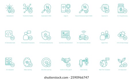 Generative AI and Neural Architecture Search Vector Icon