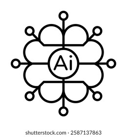 Generative AI nodes icon illustration