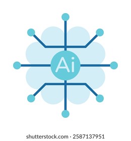 Generative AI nodes icon illustration