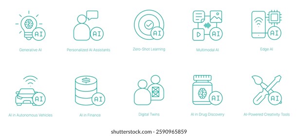 Generative AI and Personalized AI Assistants Vector Icon