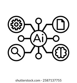 Generative AI system icon illustration