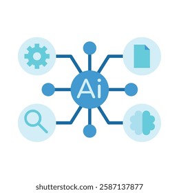 Generative AI system icon illustration