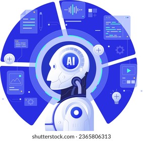 IAI generativa y ilustración conceptual de herramientas