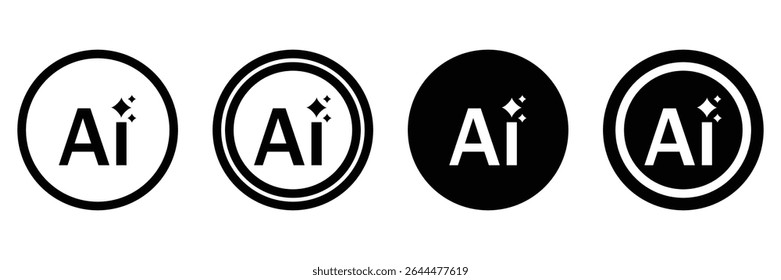 Generative AI UI Icon Set – Smart Design Tools, Image Editing, and Interface Elements for Apps and Web