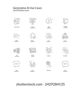 Generative AI Use Cases Vector Icon Design