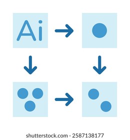 Generative AI workflow icon illustration