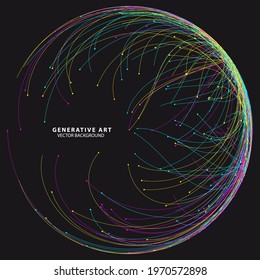 Generative art colorful abstract background vector template