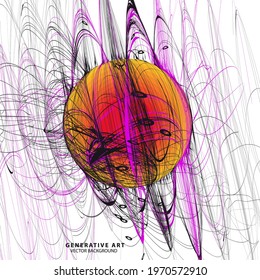 Generative art colorful abstract background vector template