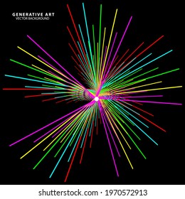 Generative art colorful abstract background vector template