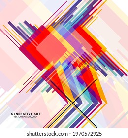 Generative art colorful abstract background vector template