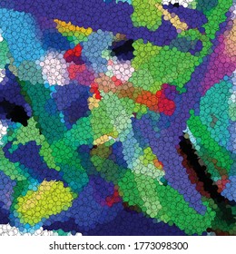 Generative Kunst: Farbiges Muster aus mehreren hunderttausend Punkten
