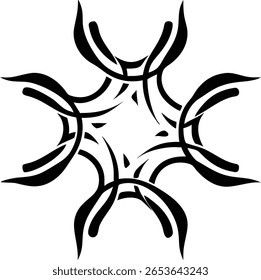Silueta de arte generativo lienzo de diseño negro número cinco concepto artístico abstracto