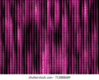 Generative block stream with binary digit. Vector illustration. Concept of blockchain, fintect, big data, cryptocurrency, hacking