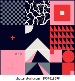 Generative design artwork graphics of bizarre computer vector generated shapes and abstract geometric design elements, useful for web background, poster fine arts, front page covers and digital prints