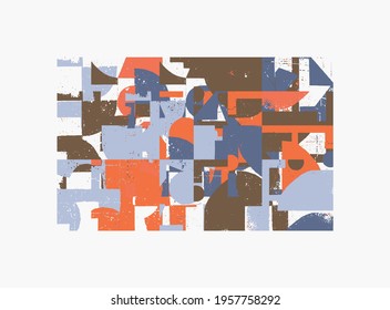 Generative design artwork graphics of bizarre computer vector generated shapes and abstract geometric design elements, useful for web background, poster fine arts, front page covers and digital prints