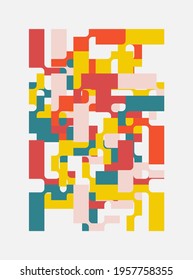 Generative design artwork graphics of bizarre computer vector generated shapes and abstract geometric design elements, useful for web background, poster fine arts, front page covers and digital prints