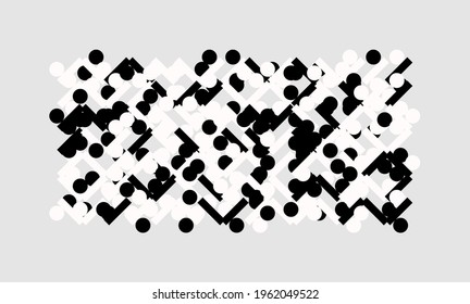 Generative design artwork graphics of bizarre computer vector generated shapes and abstract geometric design elements, useful for web background, poster fine arts, front page covers and digital prints