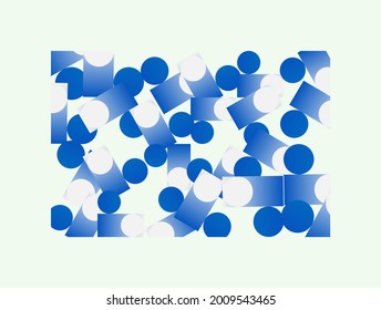 Generative design artwork graphics of bizarre computer vector generated shapes and abstract geometric design elements, useful for web background, poster fine arts, front page covers and digital prints