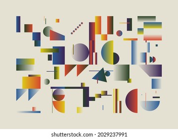Generative design artwork graphics of bizarre computer vector generated shapes and abstract geometric design elements, useful for web background, poster fine arts, front page covers and digital prints
