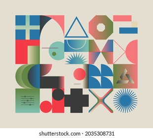 Generative design artwork graphics of bizarre computer vector generated shapes and abstract geometric design elements, useful for web background, poster fine arts, front page covers and digital prints