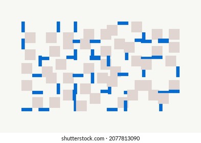 Generative design artwork graphics of bizarre computer vector generated shapes and abstract geometric design elements, useful for web background, poster fine arts, front page covers and digital prints