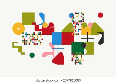 Generative design artwork graphics of bizarre computer vector generated shapes and abstract geometric design elements, useful for web background, poster fine arts, front page covers and digital prints