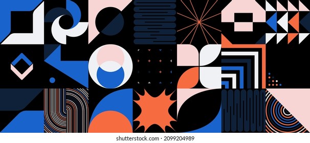 Generative design artwork graphics of bizarre computer vector generated shapes and abstract geometric design elements, useful for web background, poster fine arts, front page covers and digital prints