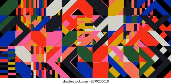 Generative design artwork graphics of bizarre computer vector generated shapes and abstract geometric design elements, useful for web background, poster fine arts, front page covers and digital prints