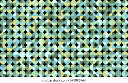 Generative geometric circles seamless pattern. Vector illustration