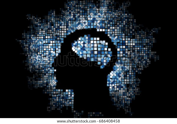 生成人間の頭の形の背景 ベクターイラスト 人工知能のコンセプト Ai のベクター画像素材 ロイヤリティフリー