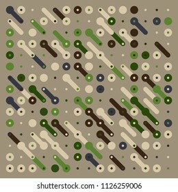 Generative random pattern art design. Color ornament.